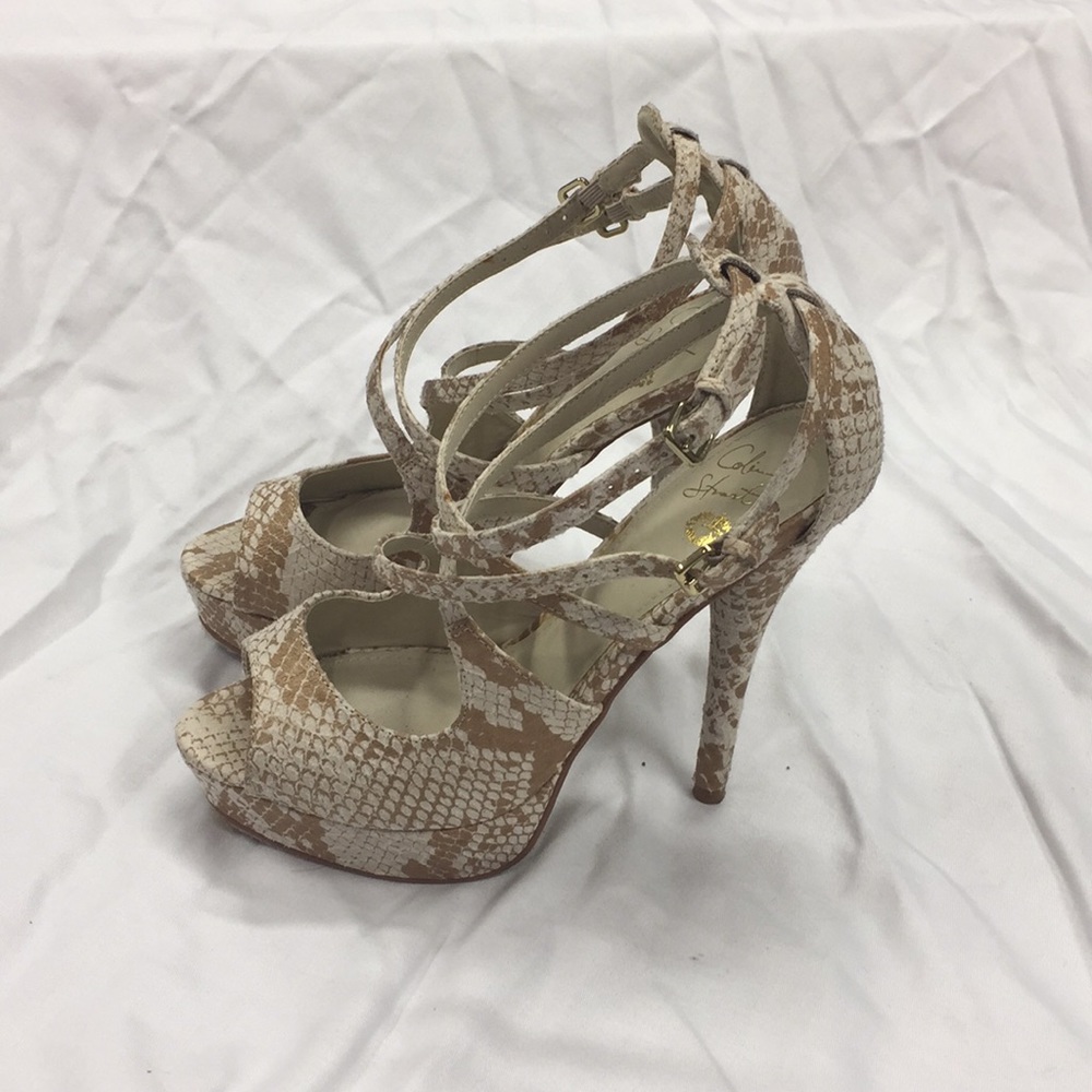 Colin Stuart snake print high heel sandal